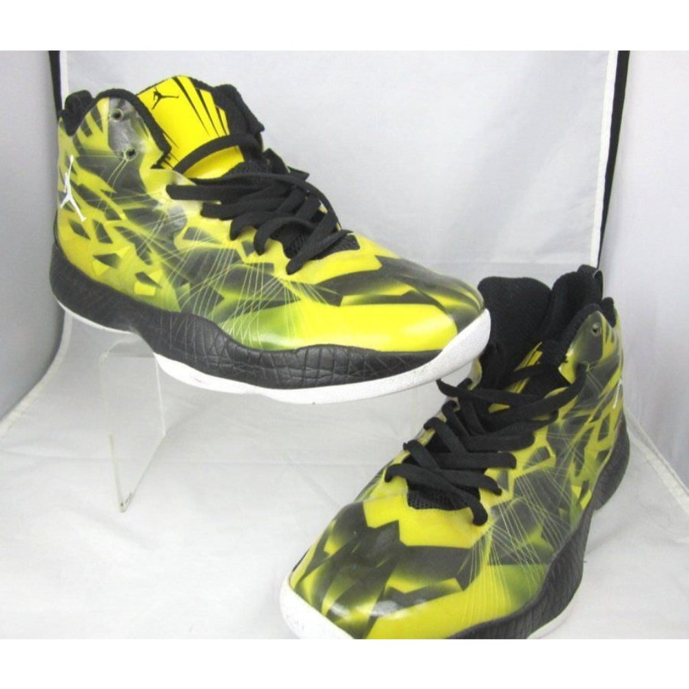 Retro JORDANS Nike Zoom Flywire Hi Tops Basketball Shoes Yellow Black Patent 13.